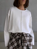 Spring And Summer New Grinding Pure Cotton Long-Sleeved T-Shirt Women Loose Soft Knitted Brisne Cloth Top Women