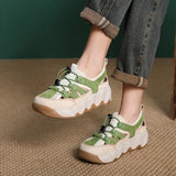 Layer Kraft Breathable Mesh Hollow Sandals Women 2025 Summer New Thick-Soled Comfortable Sports Casual