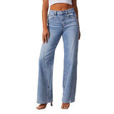 Zingj Ebay New Comfortable Casual Loose Splicing Wide Leg Women's