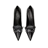Temperament Tip Heeled Fairy Single-Shoe Women 2025 New Autumn Net Red Shallow Fine Heel High