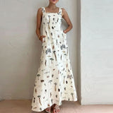 Bow Strap Spring Dress Dress Dress Sexy Bare Back Sling Dress