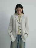 [Daihe] Autumn New Leisure Small Lapel Single Breasted Temperament Versatile In The Long Suit Coat H7168-Outfit