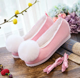 Zingj Shoes, Hanfu Shoes Ancient Style Ancient Costume Flat National Style Pure Color Lovely Girl Bright Cloth