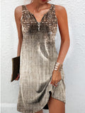 Summer Wish Casual Wind A-Shaped Dress Sleeveless Vest V-Neck Dress