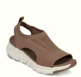 Spring And Summer New Hollow Leisure Large-Size Thick-Soled Women's Sandals Breathable Knitted Fish Mouth Flat