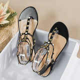 Summer Flat Sandals Female Style Rivet Flat Clip Flip Flipper Size Size