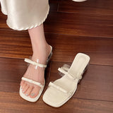Transparent Crystal Coarse Sandals Women 2025 Summer Fairy Wind Bow One By One With Cool Drag