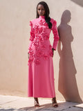 French Elegant Style High-End Dress 2025 Summer New T-Shirt Spliced Three-Dimensional Flower Decoration