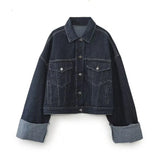 Women's INS Explosion Denim Jacket Jacket Horned