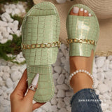 Chain Flat-Bottomed Slipper Women Stone Dew Beach Cool Drag