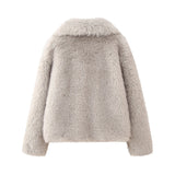 New Artificial Fur Effect Short Style Fashion Coat