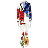 New Star Temperament Fashion Digital Print Casual Suit Trousers Set Two