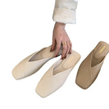 Wear Ladies Slippers Baotou Summer Half Slippers Flat-Soled Muller Shoes Fashion Beach Women Cold