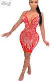 Sparkle Sleeveless Sequins Pearl Crystal Party Dress Glitter Spagetti Straps Bodycon Celebrities Outfits Female