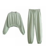 New Basic Short Style Sweater 8417803 Elastic Waist Jogging Trousers