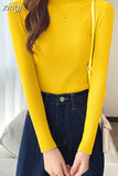 Women Pullovers Sweater Autumn Winter Turtleneck Knitted Sweater Women Long Sleeve Tops Short Slim Sweaters Girls Clothes