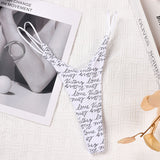 Cotton Double Fine With Sexy Thong Lady English Letter Logo Thong Love T Trousers Women Cotton