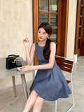 Xixi 13 Lines 2025 Summer New Elegant Temperament Thousands Of Gold Wind High Waist Thin Joint Dress