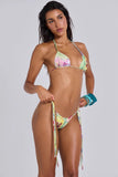 Spring And Summer Three-Dimensional Flower Beads With Hanging Neck Slings Two-Dress Bikini Skirt Set