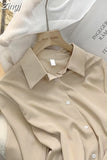 Office Lady Blouse Women White Long Sleeve Tops Spring Autumn 2023 Korean Fashion Shirt Solid Loose Shirt Clothes