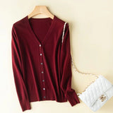 Women's cardigan sweater spring and autumn single-breasted sweater women's loose all-match top