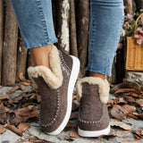 Shoes Plus Thick Hair Edge Warm Flat Cotton Shoes 2025 Autumn And Winter New Snow