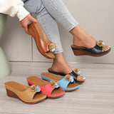 Flowers With Thick Background Slippery Slippers Women 24 Summer New External Slope And Pure Color Cold