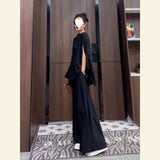 Able Temperament Of Salt Feeling Fried Street Lively Age Reduction Chiffon Broad Leg Pants Two Sets Of Women's