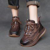 Layer Of Cowhick Retro Thick-Soled Casual Shoes Autumn New Set Of High-Shoe Shoes Soft Soles Short