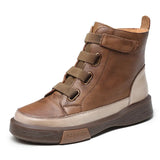 Leather Boots Children Winter New Soft Base Of High-Top Women's Shoes Magic Stick Martin Boots Women Retro