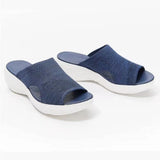 Slippers Women's 2025 Summer New Flat Bottom Fish Mouth Mesh Leisure Lady Wearing Cold