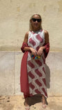 Summer New Temperament Elegant Printed Dress Collar Vest Two-Piece Set