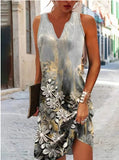 Summer Wish Casual Wind A-Shaped Dress Sleeveless Vest V-Neck Dress