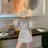 Zingj Tile Print Jumpsuit Female Summer 2023 New Thin Square Neck