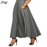 Women's Ladies Solid Color Bandage Pleated Cocktail Party High Waist Summer A Line Skirts With