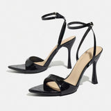 Women's High-Heeled Shoes Supply Solid Color Thin Waist Muller Tip Tip High Heel Four Seasons Fashion