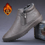 New Martin Boots Men's High-Help Zipper Leisure Trend To Keep Warm And Velvet Thick Cotton Shoes