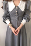 Autumn Women Korean Style Long Sleeve Plaid Dress Woman Clothing Casual Femme Dresses Ladies New Arrival Vogue Dress
