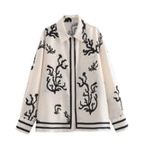 Spring And Summer New Women's Shirt Fashion Temperament Design Sense Thin Positioning Printing