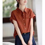 Commuting Short-Sleeved Shirt For Women In The Summer Of 2025 New Casual Relaxation Texture Shirt Design