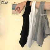 Colors Tanks Women Solid Basic Button Korean Style Chic Trendy Popular Leisure All-match Streetwear Female Crop Top Summer