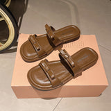 Wind Gentle Slippers Women 2025 Summer New Fashion Thick-Soled Sandals High-End Matching Skirt Bows Cool