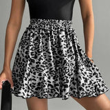 Leopard Printed Mini Skirt- Outfit