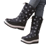 Autumn And Winter New Flat Bottom With Snow Boots Women Fashion Large-Size Round Head Side Zipper Long Barrel Women's