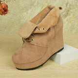 Velvet Side With Slope And Naked Short Boots For Women In Winter Plus Velvet Warm Slope And Martin Boots