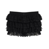 Style Sexy Lace Spliced Bow Multi-Layer Cake Shorts Girl Sense Simple Flower Bud Hot