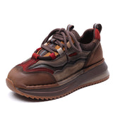 Layer Of Cow Skin Coloring Sports Casual Shoes Women's Autumn And Winter New Slope And Old Dad Shoes Comfortable Soft-Soled Women's
