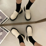 Yingfeng Soft-Soled Small Leather Shoes Women 2025 New Retro Pine Cream Sole Jk Le Fok Shoes Large-Size Single