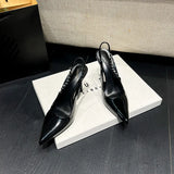 Heels 2025 Spring New Sexy Night Club Pointed Women's Single Shoes With Shallow Mouth Water Drill Bag Head