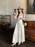 Xixi 13 Line 2025 Spring And Summer New French Retro Round Neck Temperament Sling Sling Dress